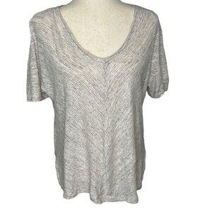 C&C California‎ Womens 100% Linen V Neck Top Sz S Beachy Minimalist Lagenlook